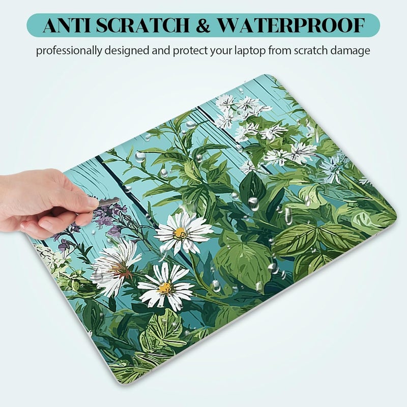 Lauspuck Laptop Skin Sticker Decal, 12" 13" 13.3" 14" 15" 15.4" 15.6 inch Personalized Universal Vinyl Notebook Skin Sticker Cover Art Protector Decal, Green Plant Flowers - Image 4